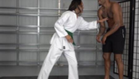 MEIKO EARNS HER BLUE KARATE BELT