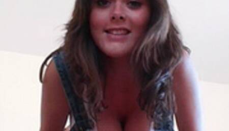 BACK AGAINST THE WALL, JERK OFF AND SHOOT YOUR OWN CUM INTO YOUR MOUTH - Princess Sera - Avi version