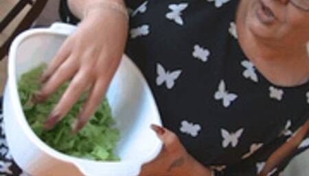 Dropping brownies on health food - Quicktime File