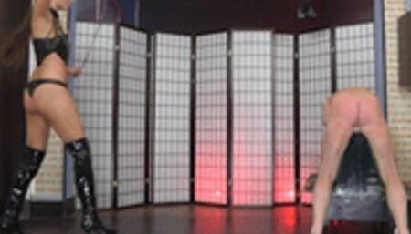 (HD) Bullwhip bitten ass