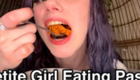 Petite Girl Eating Pasta