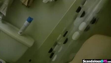 Hot Shelly with natural tits Shower Nude