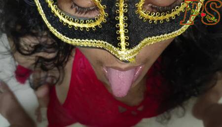 Indian Desi blowjob with mouth cumshot
