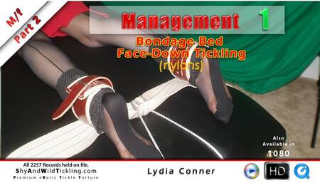 Management: Lydia Conner - Bondage Bed FaceDown Tickling (nylons)