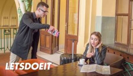 Skinny Tattooed Babe Katrin Tequila Banged abroad by Long Cock