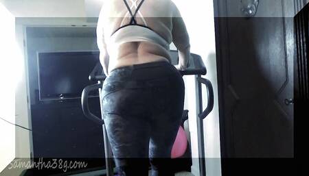 bbw-workout-treadmill-fat ass-Samantha 38g