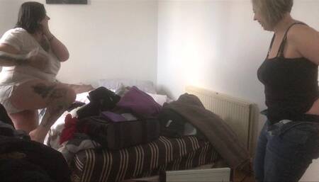 2 BBW Milfs getting undressed on spy cam