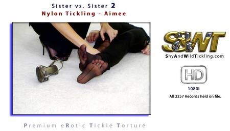 Sister vs Sister 2 - Nylon Tickling - Aimee