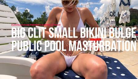 Big Clit Small Bikini Bulge Public Pool Masturbation (ES438)