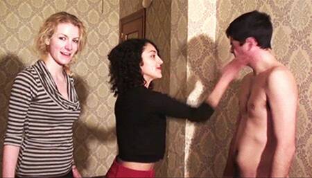 Face slapping lessons - Nasty Natascha, Sarah & Gormless - MP4 File