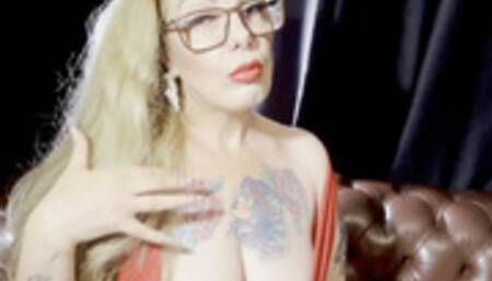 Long white - Dangling - Nose exhales - Long drag - Long nails - Red lipstick