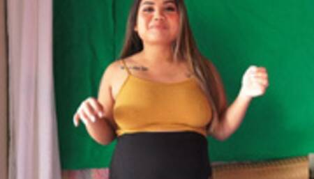 A Pregnant Camel Toe (In Tights)