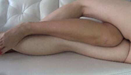 Lots of legs and feet rubbing laying on the sofa 2M a