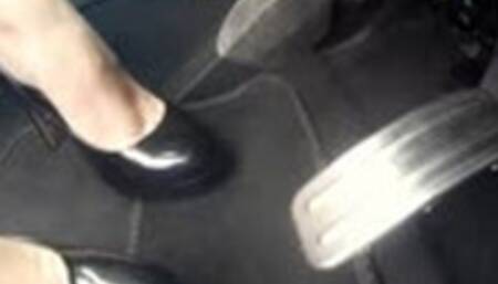 PA drives her Corsa in Platform Heels - Side View