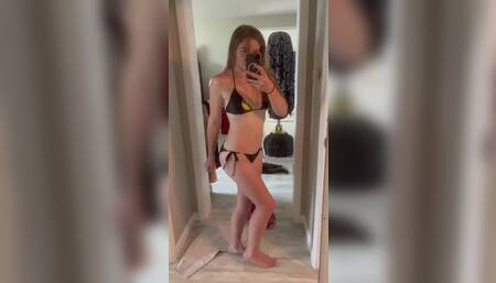 Eva Summers Sexy Young Tight Blonde Bikini Strip Tease Titty Drop