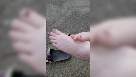 My Feet Playing With My Flip Flops