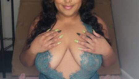 Stripping Down Oiling My Huge Tits