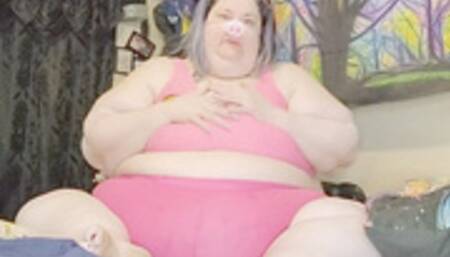 Big fat piggy shovels food and snorts