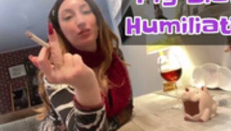 Pig Slave Humiliation - Smoking wSubtitles