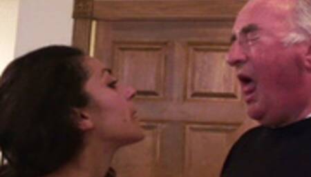 So you want my spit old perv - Nasty Natascha & The Old Perv - MP4 Clip