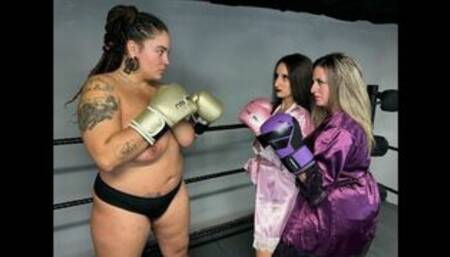 MW-1569 Mutiny & Tara vs Fiesty Feminista Female boxing domination
