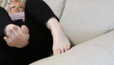 Gorgeous Feet, Long Toes and Bright White Toe Nail Polish