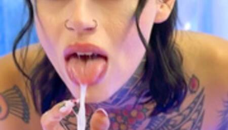 Cottage Core Doll Sucks Out His Soul and Gets Cum Covered