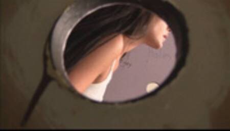 Milf Randi Rubs Her Pussy While Peeping Tom Watch Her At The Bathroom Gloryhole! (wmv)