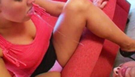 Introducing the slug with major spit - Mistress Amber Leigh & Slug - MP4 Clip