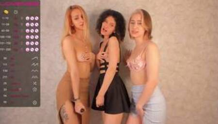 Stunning petite lesbians trio