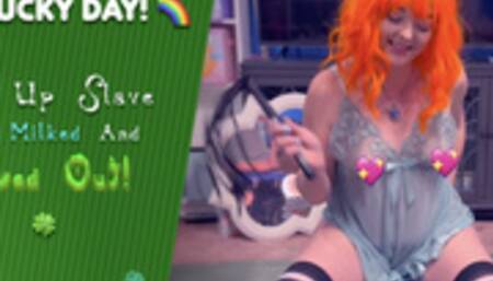 Lucky Day! Pent Up Slave Gets Milked AND Gassed Out!