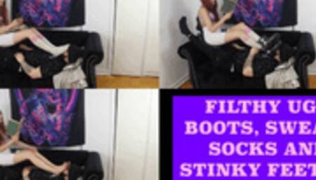 Filthy Ugg Boots, Sweaty Socks and Stinky Feet on Face - {SD}