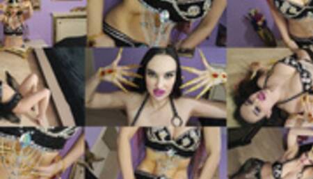 Mesmerizing succubus belly dancer will release your pain