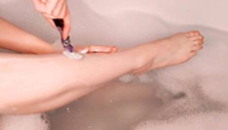 I shave my legs and splash in the water