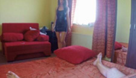 Sexy teen cock craving and having fun playing in her sexy dress