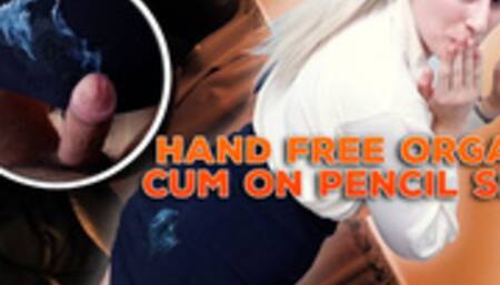 Hands Free Orgasm Uncut Cover her Pencil Skirt with Cum CFNM