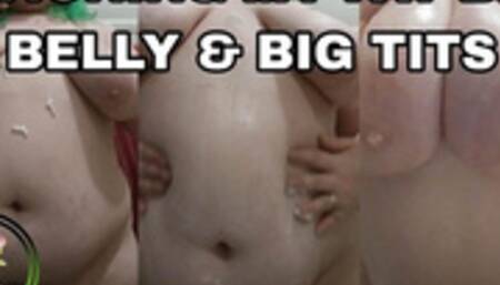 Lotioning My Fat Bbw Belly and Big Tits