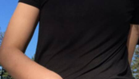 cumming at a public park