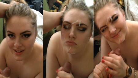 Sorority babe's thick cumshot facial