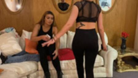 Mistress Lyssa and Miss Leticia Chilling on the Couch