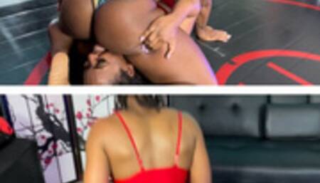 Chazzie vs Sugar Diamond in a Facesitting Wrestling Match