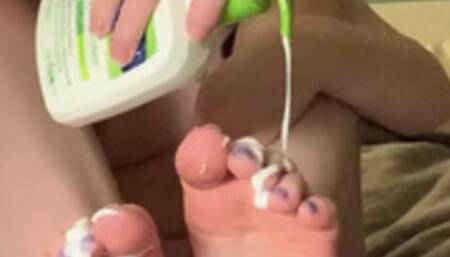 teasing you with my feet while I dirty talk