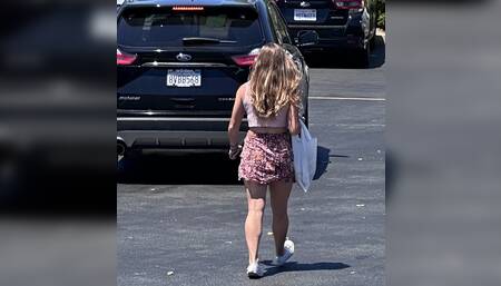 Candid teen shopping