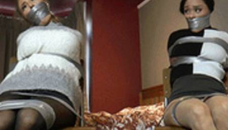 Tamara & Emma in: Incident at MidSeason Lodge: ChairBound Sleuth Hostages Gallantly Battle Their Bonds Hidden from View! (HD)