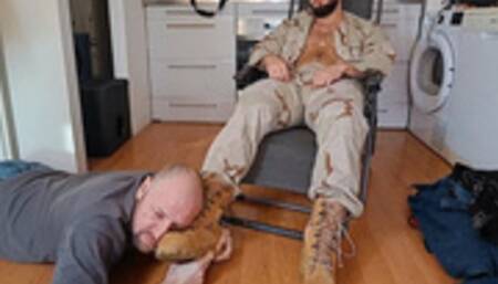 Sexy Soldier Brock Foot Worship & Tickling