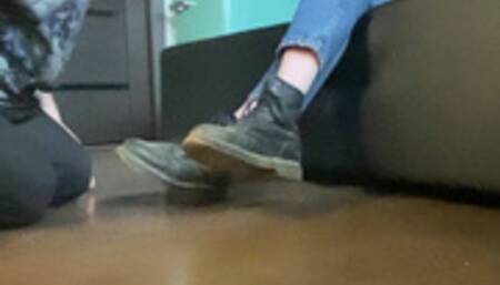 Licking sand and mud from My boots