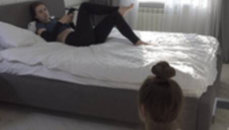 New Goddess smothers the bitch Natalia with her perfect ass! HD