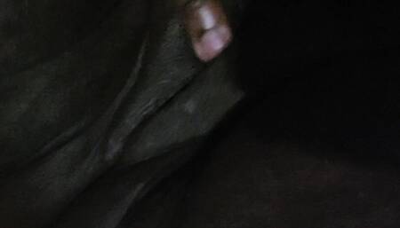 Masturbating my fat ebony pussy