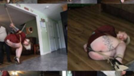 Cuvry blonde in a challenging squat strappado gets her ass tanned (MP4 SD 3500kbps)