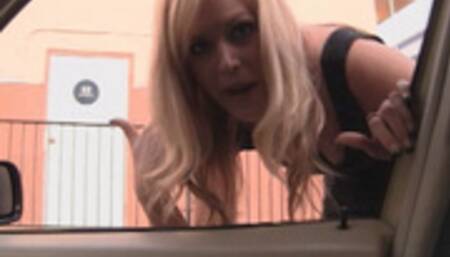 Cuckold Boyfriend Sits In The Car While Darcy Sucks Off Stranger's Cock At The Gas Station Bathroom Gloryhole! (1st half wmv)